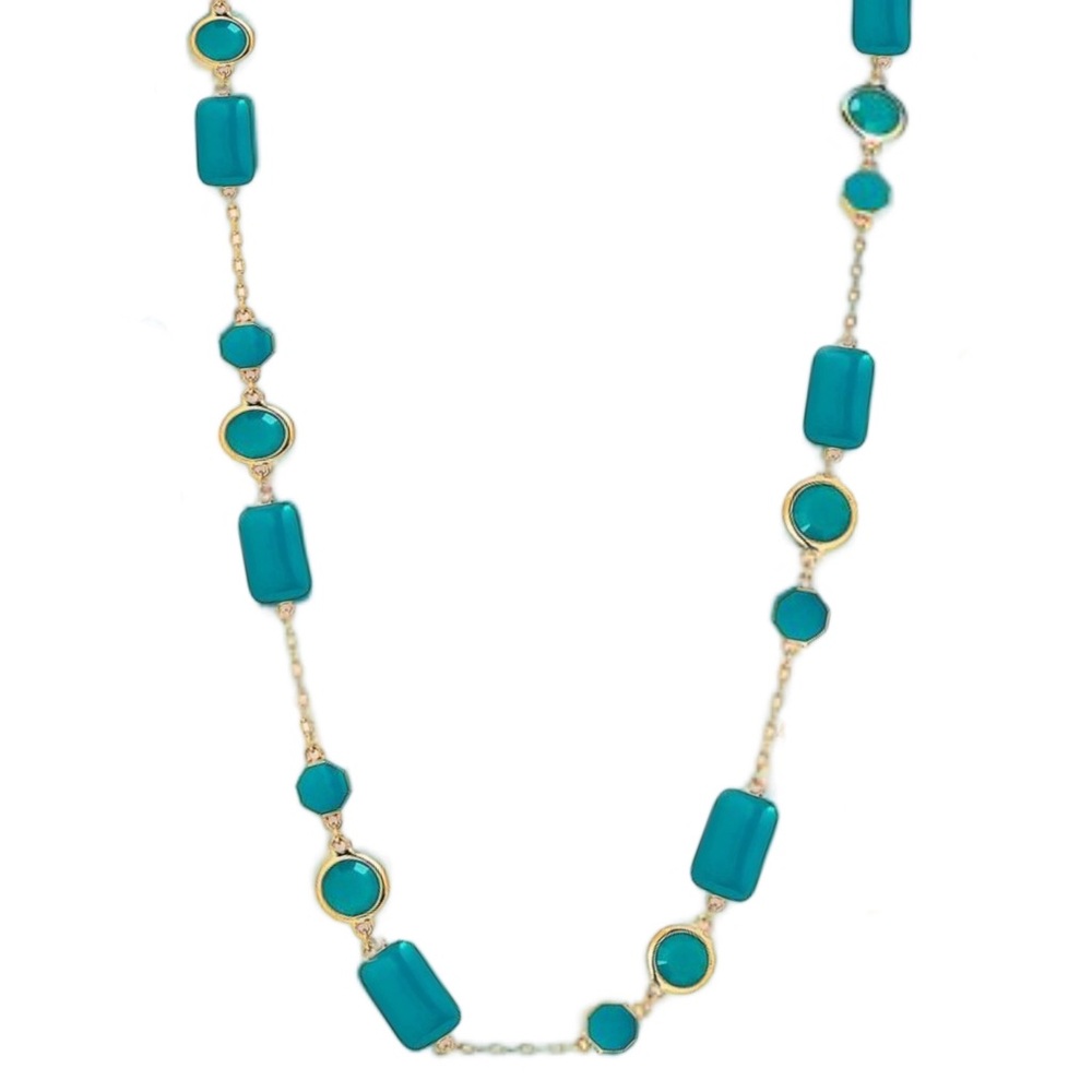 KATE SPADE • Turquoise Blue Pop Palette Scatter Necklace - Picture 1 of 6
